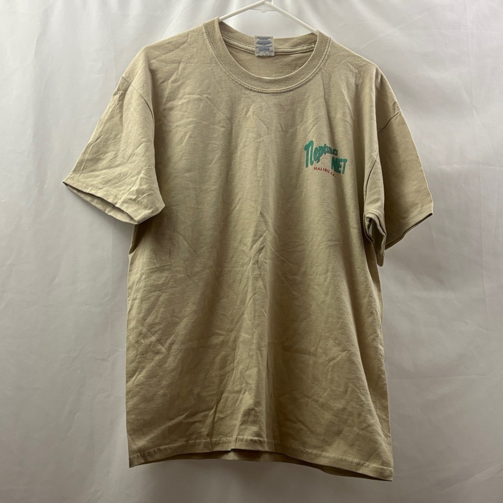 Neptune’s Net Malibu California Men’s T-shirt Size Large Restaurant Light Beige